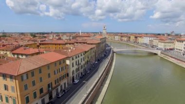 Ek yükü hava panoramik Pisa, İtalya. Video