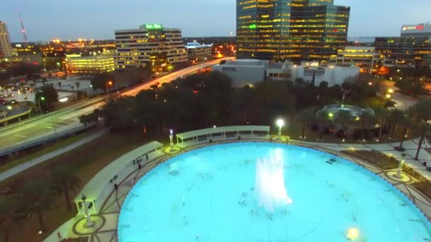 Luchtfoto Skyline Van Jacksonville Stad Brug Video — Stockvideo