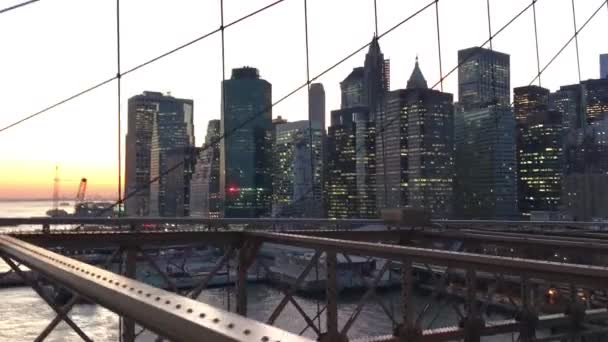 Słynny Most Brooklyn Nowym Jorku Usa — Wideo stockowe