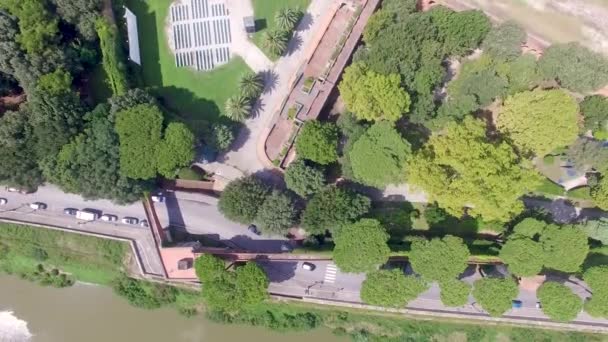 Vue aérienne du jardin Scotto à Pise, Italie, vidéo 