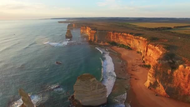 Wspaniały Widok Apostołów Victoria Australia Wideo — Wideo stockowe