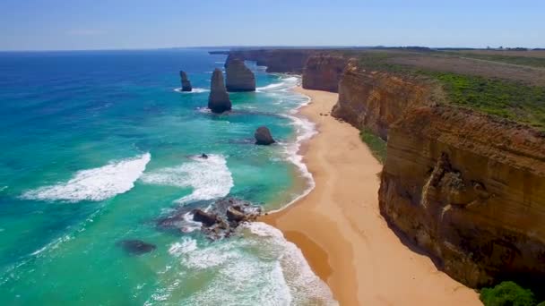 Wunderbarer Blick Auf Apostel Victoria Australien Video — Stockvideo