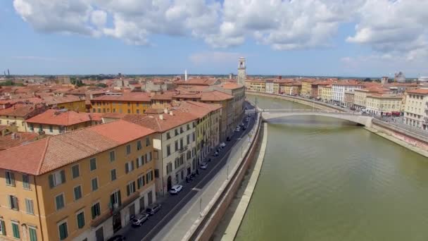 Overhead Panoramic Aerial View Pisa Italy Video — Stock Video