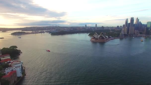 Porto Sydney Com Opera Austrália Vídeo — Vídeo de Stock