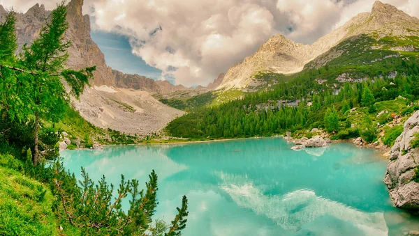 Lago Sorapiss Los Alpes Italianos Europa —  Fotos de Stock