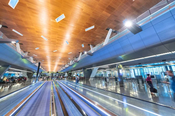 Doha Qatar Août 2018 Intérieur Aéroport International Hamad Aéroport Ouvert — Photo