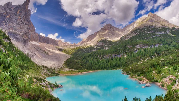 Lago Sorapiss Los Alpes Italianos Europa — Foto de Stock