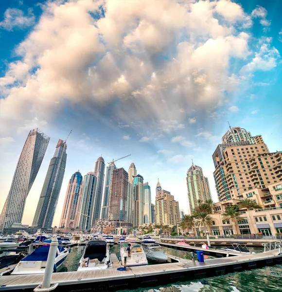 Belo Horizonte Pôr Sol Dubai Marina Emirados Árabes Unidos Entardecer — Fotografia de Stock