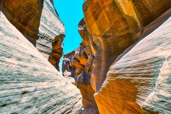 Каньйон Антилопи Сша Прекрасний Вид Скелі Найближчі Світла — стокове фото
