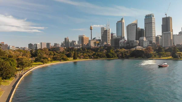 Sydney Australië Luchtfoto Van Haven Van Stad Met Gebouwen Bay — Stockfoto