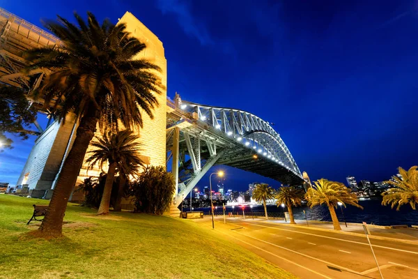 Nattutsikt Över Sydney Harbor Bridge Australien — Stockfoto