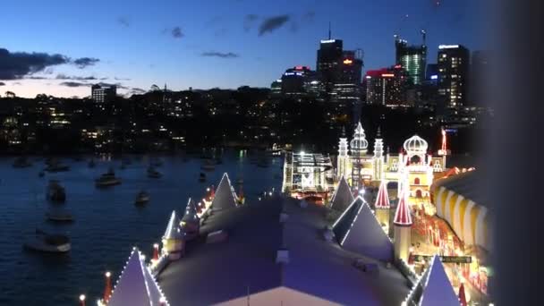 Sydney Ausztrália 2018 Augusztus Légifelvételek Luna Park Területén Város Északi — Stock videók