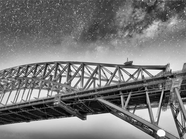 Nattutsikt Över Sydney Harbor Bridge Australien — Stockfoto