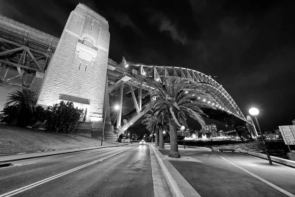 Sydney Limanı Köprüsü Nün Gece Manzarası Avustralya — Stok fotoğraf