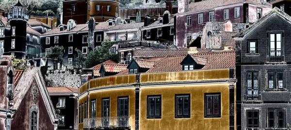 Πολύχρωμα Σπίτια Της Sintra Πολύχρωμα Πόλη Κοντά Στην Λισαβόνα Πορτογαλία — Φωτογραφία Αρχείου