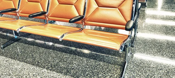 Leerer Wartebereich Flughafenterminal Mit Stühlen — Stockfoto