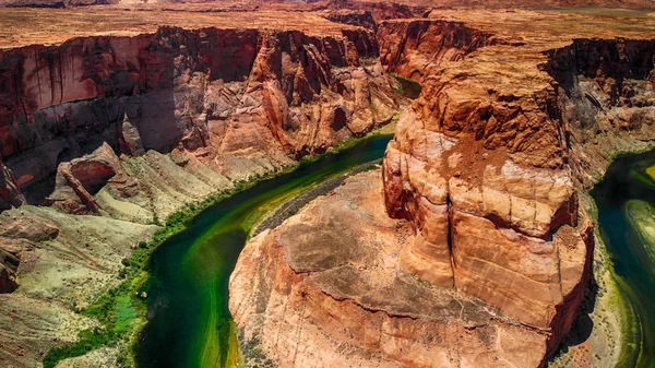 Hufeisenbiegung Page Arizona Erstaunliche Luftaufnahme — Stockfoto