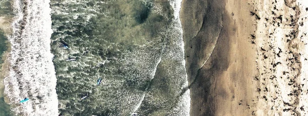 Downward Aerial View Surfers Ocean — Stock Photo, Image