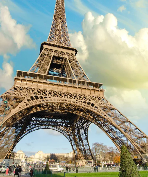 Barvy Oblohy Nad Eiffelova Věž Paříži Francie — Stock fotografie