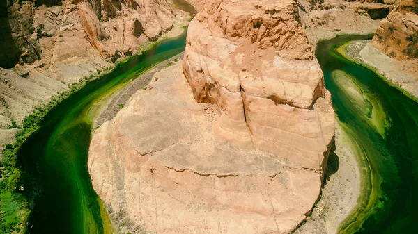 Amazing Colors Horseshoe Bend Aerial View Canyon River — Stock Photo, Image