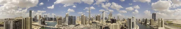 ダウンタウン ドバイの超高層ビル アラブ首長国連邦のパノラマ空撮 — ストック写真
