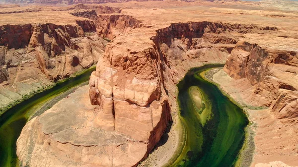 アリゾナ州ページにある馬蹄形のベンド 素晴らしい空中風景 — ストック写真
