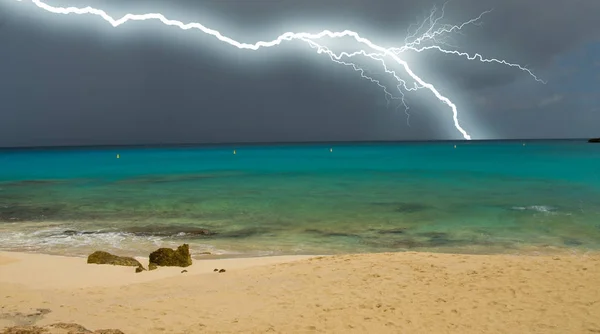 Storm Närmar Sig Saint Maarten Island Nederländska Antillerna — Stockfoto
