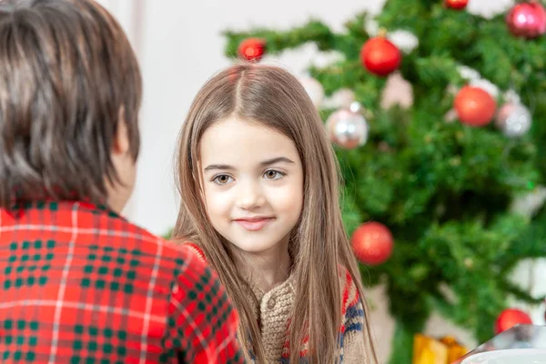 Brother Sister Happy Christmas — Stock Photo, Image