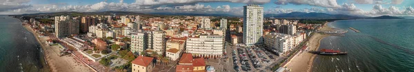 Πανοραμική Αεροφωτογραφία Του Follonica Ιταλία Ακτές Της Τοσκάνης Πόλη Και — Φωτογραφία Αρχείου