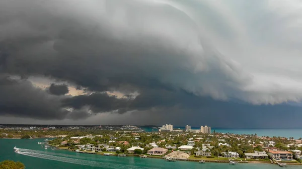 Aerial View Coutryside Coastline Dubois Park Stormy Day Jupiter Florida — Stock Photo, Image