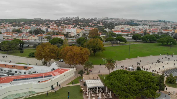 Vista Aérea Plaza Del Comercio Horizonte Lisboa Portugal —  Fotos de Stock