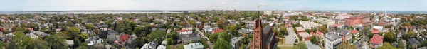 Luchtfoto Uitzicht Skyline Van Savannah Bij Zonsondergang Georgia Verenigde Staten — Stockfoto