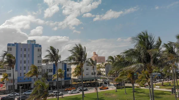 Vista Aérea Del Horizonte Costa Miami Beach Día Soleado Florida —  Fotos de Stock