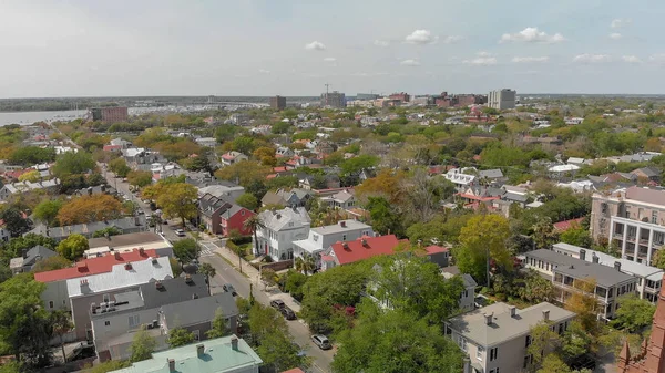 Vista Aérea Del Horizonte Savannah Desde Centro Ciudad Georgia —  Fotos de Stock