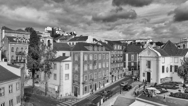 Luchtfoto Van Skyline Van Lissabon Een Zonnige Dag Lissabon — Stockfoto