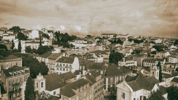 Лисбонский Вид Высоты Птичьего Полета Альфаны Португалия — стоковое фото