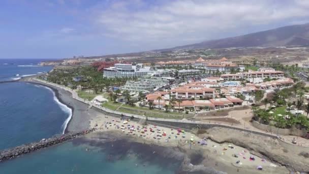 Playa Las Americas Tenerife Vista Aérea Costa — Vídeos de Stock