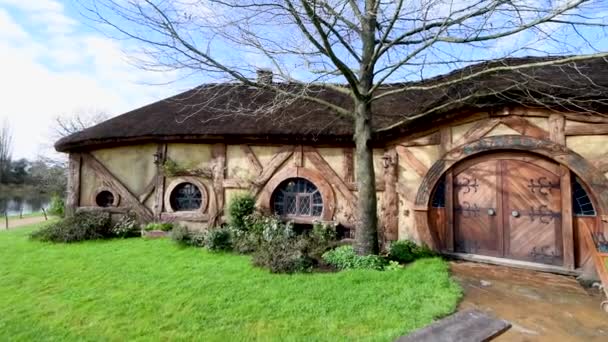 Matamata Nueva Zelanda Hobbiton Lugar Donde Los Hobbits Viven Sus — Vídeo de stock