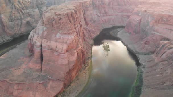 Vista Aérea Panorámica Horseshoe Bend Arizona — Vídeos de Stock