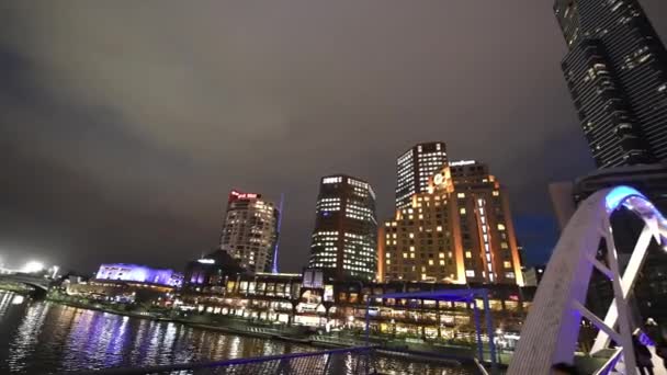 Vista Melbourne Por Noche Australia — Vídeos de Stock