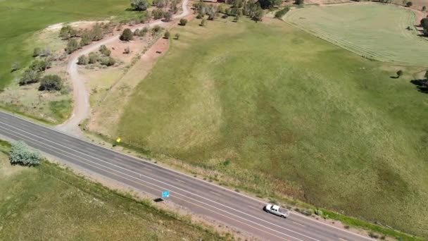 Imágenes Aéreas Construcción Carretera Campo Verde — Vídeos de Stock