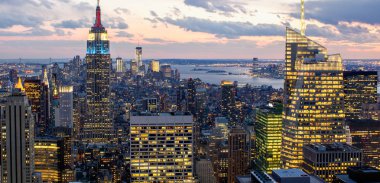 New York şehrinin hava manzarası Skyline, ABD.