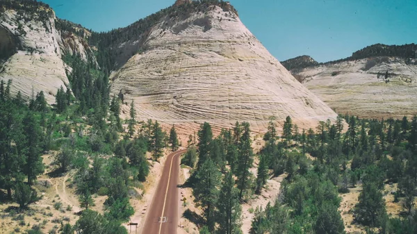 Road Zion National Park Utah Vista Aérea — Foto de Stock
