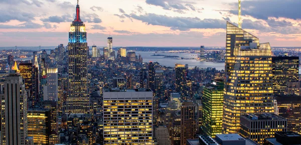 Aerial View New York City Skyline Stock Photo