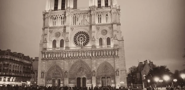 Notre Dame Night Parigi Francia — Foto Stock