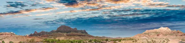 Zion Nationalpark Luftaufnahme Bei Sonnenuntergang Utah — Stockfoto