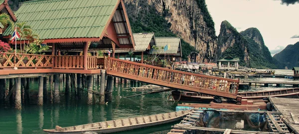 Rybářská Vesnice Pobřeží Thajska — Stock fotografie