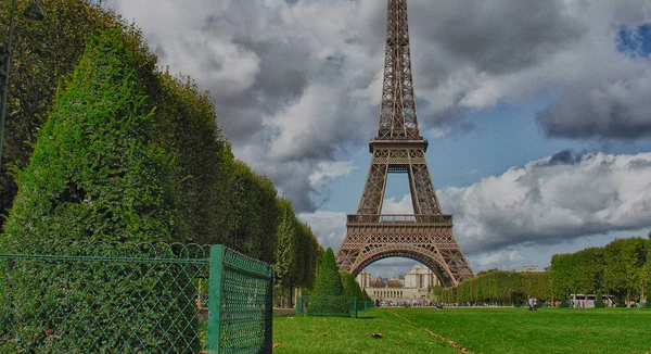 Blick Auf Den Eiffelturm Von Der Champs Mars Paris — Stockfoto