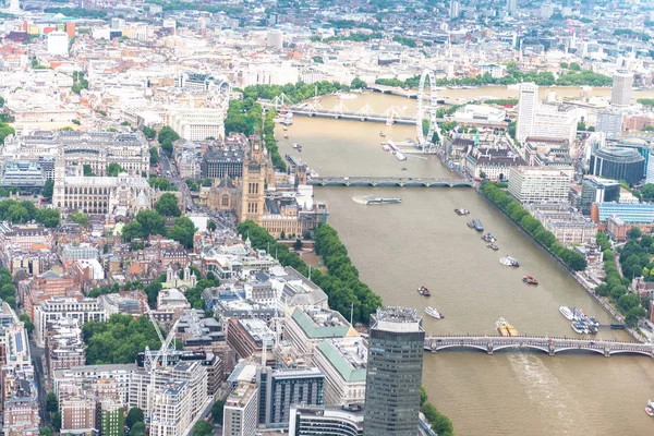 Vue Aérienne Londres Avec Tamise Bâtiments Ville — Photo