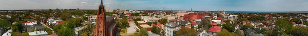 Panorama Flygfoto Över Savannen Skyline Solnedgången Georgia Usa — Stockfoto